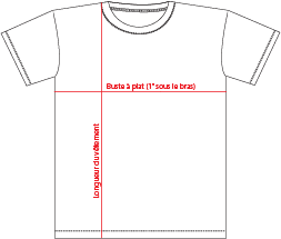 Charte de grandeur S05960 (XS à 4XL)